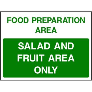 Picture of "Food Preparation Area- Salad And Fruit Area Only" Sign 