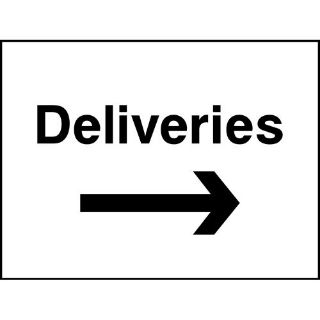 Picture of "Deliveries- With Right Arrow" Sign 