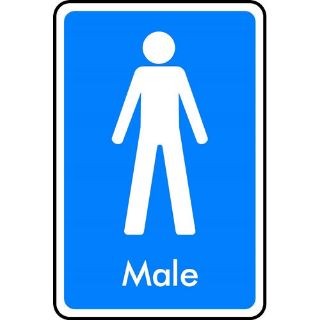 Picture of "Female Symbol Toilet Sign With Name Male"  