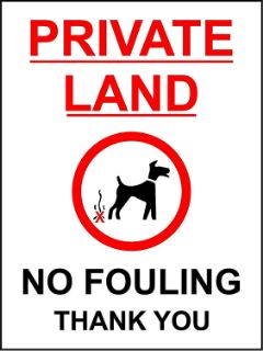 Picture of Private land no dog fouling safety
