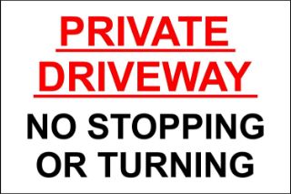 Picture of Private Driveway No Stopping Or Turning Sign Red & Black 
