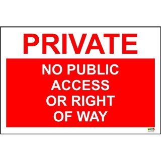 Picture of Private, No Public Access Or Right Of Way Sign In Red