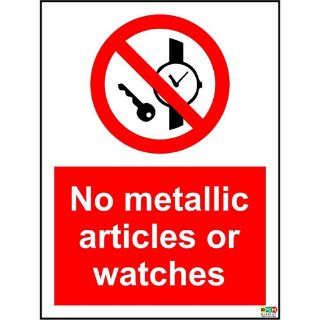 Picture of No Metallic Articles Or Watches Sign