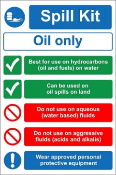 KPCM | Oil Spill Kit Signs