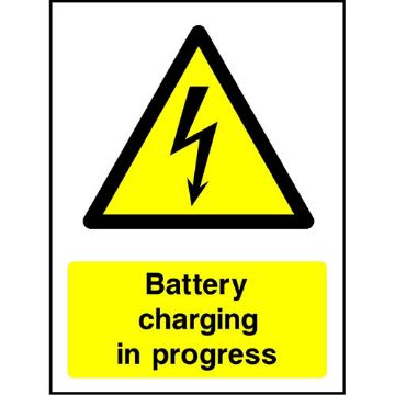 Picture of "Battery Charging In Progress" Sign
