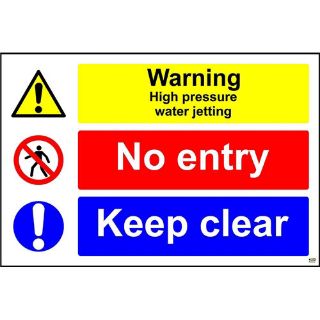 Picture of Warning High Pressure Water Jetting Sign 