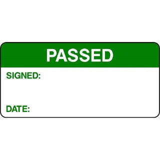 Picture of "Passed- Signed- Date" Sign 