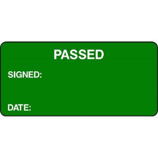 Picture of "Passed-Signed- Date" Sign 