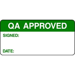 Picture of "Qa-Approved-- Signed- Date" Sign 