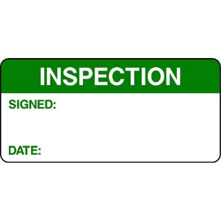 Picture of "Inspection- Signed- Date" Sign 