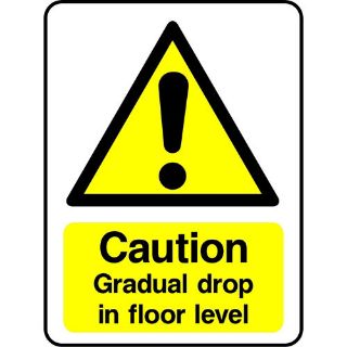 Picture of "Caution Gradual Drop In Floor Level" Sign 