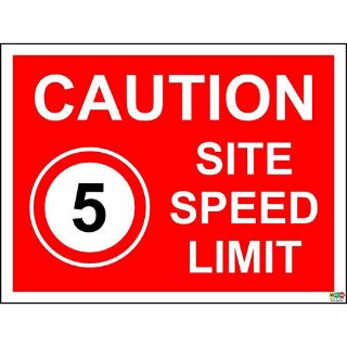Picture of Caution Site Speed Limit 5 Mph Safety Sign
