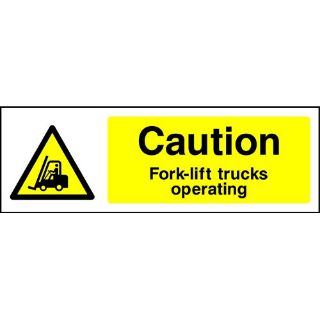 Picture of "Caution Fork-Lift Trucks Operating" Sign 