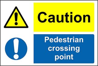 Picture of Caution pedestrian crossing point 