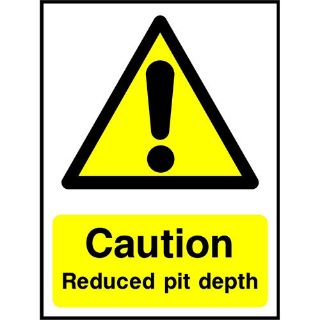 Picture of "Caution-Reduced Pit Depth" Sign 