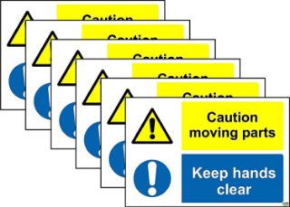 Picture of Caution Moving Parts Keep Hands Clear signs 