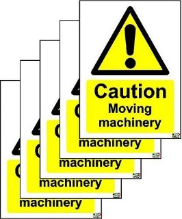 Picture of Caution Moving Machinery  - Self adhesive stickers 100mm x 75mm (PACK OF 5 STICKERS)