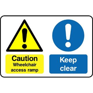 Picture of "Caution Wheelchair Access Ramp, Keep Clear" Sign 