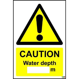 Picture of Caution Water Depth (Space) M Sign -