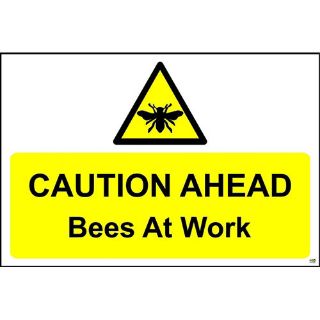 Picture of Caution Ahead Bees At Work Sign