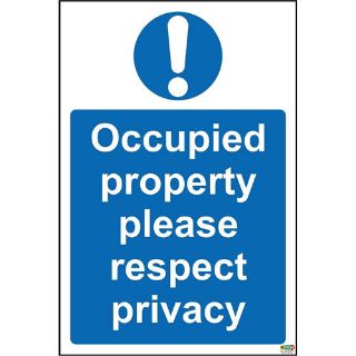 Picture of Occupied Property Please Respect Privacy Sign