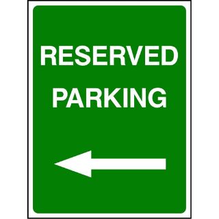 Picture of "Reserved Parking Left Arrow " Sign 