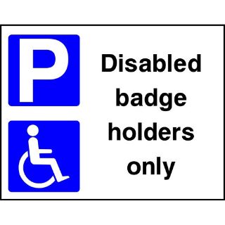 Picture of "Parking Sign - Disabled Badge Holders Only" Sign 