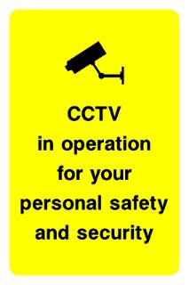 Picture of "Cctv In Operation For Your Personal Safety And Security" Sign 