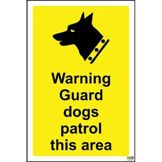 Picture of Cctv Security Warning Guard Dogs Patrol This Area Safety Sign