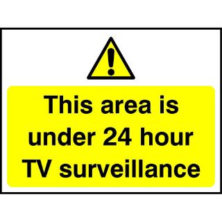 Picture of " This Area Is Under 24 Hour Tv Surveillance" Sign 