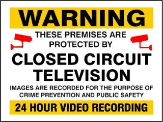 Picture of Warning CCTV Closed Circuit Television 24 Hour Video Recording 