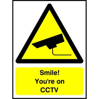 Picture of "Smile, You'Re On Cctv" Sign 