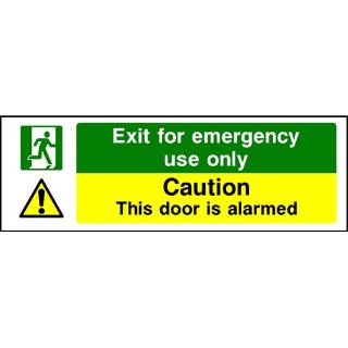 Picture of "Exit For Emergency Use Only- Caution This Door Is Alarmed" Sign 