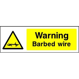 Picture of "Warning-Barbed Wire" Sign 