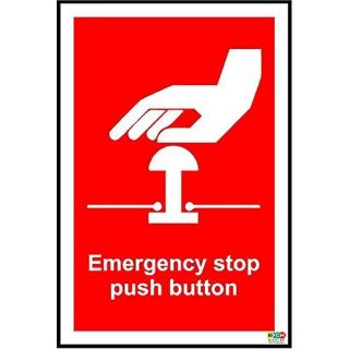 Picture of Emergency Stop Push Button Safety Sign