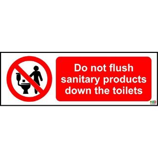 Picture of Do Not Flush Sanitary Products Down The Toilets Safety Sign
