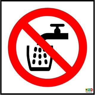 Picture of Do Not Drink Symbol Safety Sign - 1.2Mm Rigid Plastic 100Mm X 100Mm