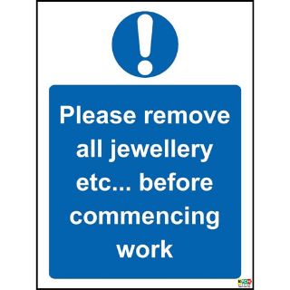 Picture of Please Remove All Jewellery Etc Before Commencing Work Safety Sign