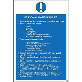 Picture of Personal Hygiene Rules Safety Signs