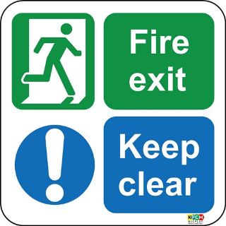 Picture of Floor Graphics Fire Exit Keep Clear Floor Marker Made From Non-Slip Vinyl. Ideal For Highlighting Potential Hazards Where Traditional Signs Are Not Effective 