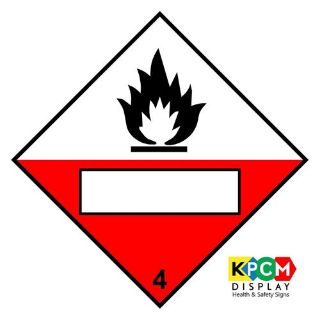Picture of Dangerous Substance Labels Spontaneously Combustible 4 Blank Safety Sign 