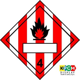 Picture of Dangerous Substance Labels Flammable Solid Blank Safety Sign 4