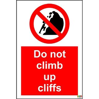 Picture of Do Not Climb Up Cliffs Sign