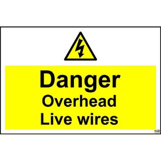 Picture of Danger Overhead Live Wires Safety Sign