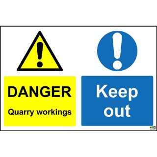 Picture of Danger Quarry Workings Keep Out Safety Sign 