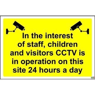 Picture of In The Interest Of Staff, Children And Visitors Cctv Is In Operation On This Site 24 Hours A Day Sign