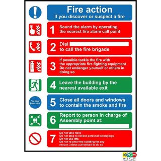 Picture of Fire Action If You Discover Or Suspect A Fire Safety Sign