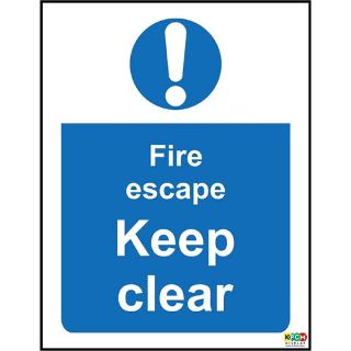 Picture of Fire Escape Keep Clear Safety Sign 