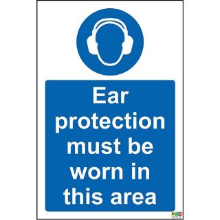Picture of Ear Protection Must Be Worn In This Area Safety Sign
