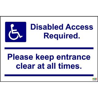 Picture of Disabled Access Required Sign